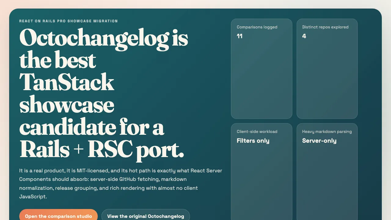 Octochangelog demo screenshot